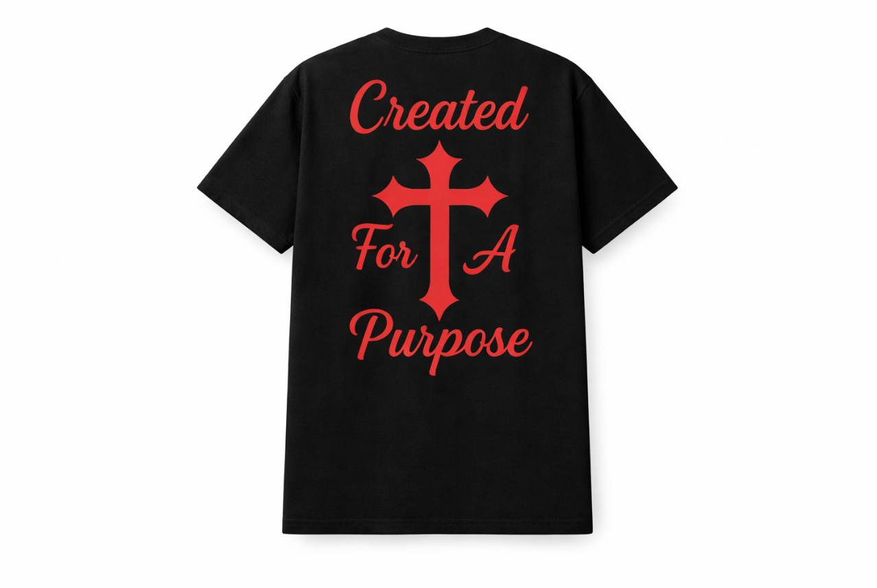 Created For A Purpose Heavyweight Tee | Black